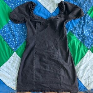 Black denim dress